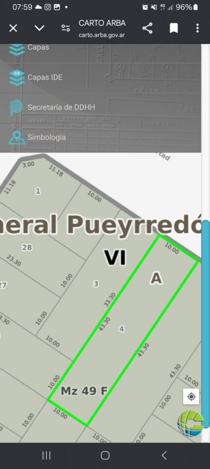 Lote de terreno sobre Av. Libertad