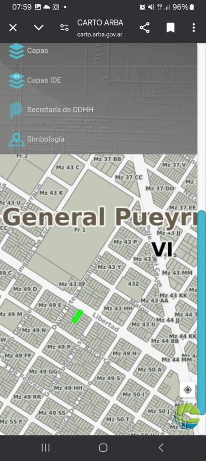 Lote de terreno sobre Av. Libertad
